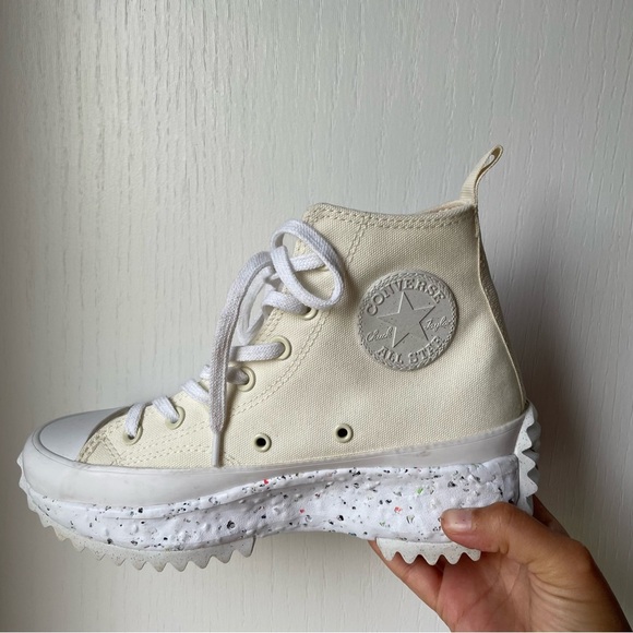 Converse Run Star Hike Crater Hi White and Cream Sneakers Size 5.5 - Picture 7 of 14